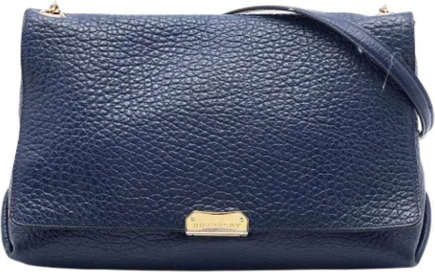 Burberry Vintage Pre-owned Leather shoulder-bags Blauw Dames