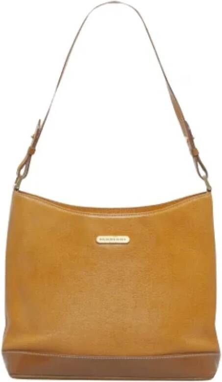 Burberry Vintage Pre-owned Leather shoulder-bags Bruin Dames