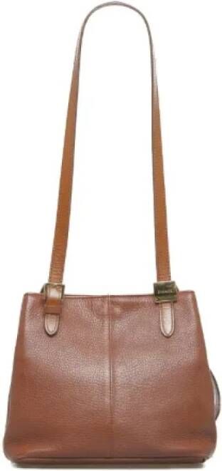 Burberry Vintage Pre-owned Leather shoulder-bags Bruin Dames