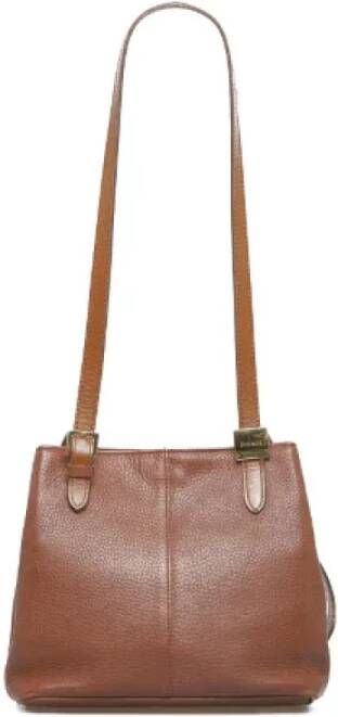 Burberry Vintage Pre-owned Leather shoulder-bags Bruin Dames