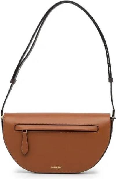 Burberry Vintage Pre-owned Leather shoulder-bags Bruin Dames
