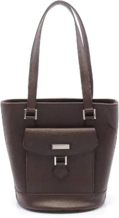 Burberry Vintage Pre-owned Leather shoulder-bags Bruin Dames