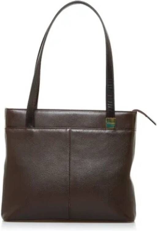 Burberry Vintage Pre-owned Leather shoulder-bags Bruin Dames