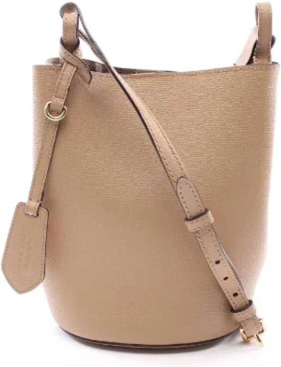 Burberry Vintage Pre-owned Leather shoulder-bags Bruin Dames