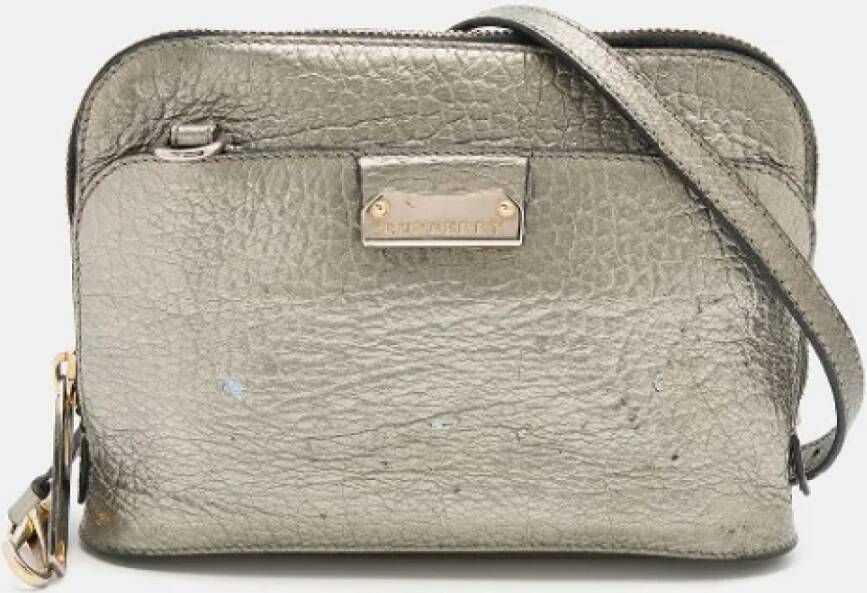 Burberry Vintage Pre-owned Leather shoulder-bags Grijs Dames