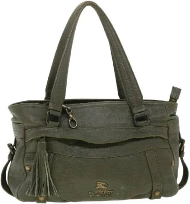 Burberry Vintage Pre-owned Leather shoulder-bags Groen Dames