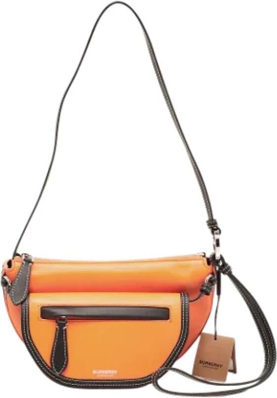 Burberry Vintage Pre-owned Leather shoulder-bags Oranje Dames