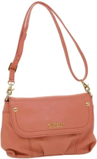 Burberry Vintage Pre-owned Leather shoulder-bags Oranje Dames