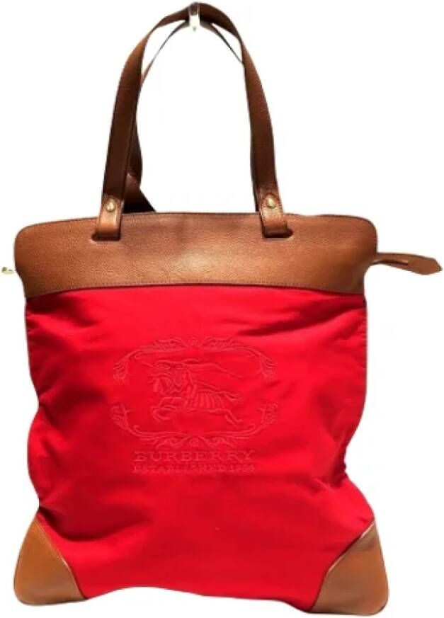 Burberry Vintage Pre-owned Leather shoulder-bags Rood Dames