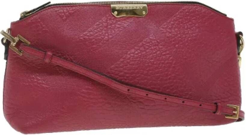 Burberry Vintage Pre-owned Leather shoulder-bags Roze Dames