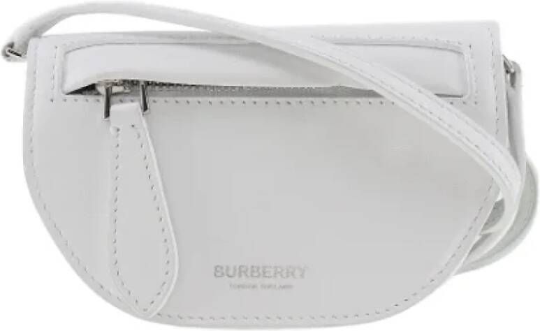 Burberry Vintage Pre-owned Leather shoulder-bags Wit Dames