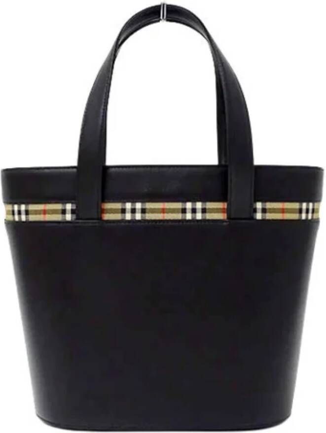Burberry Vintage Pre-owned Leather totes Zwart Dames