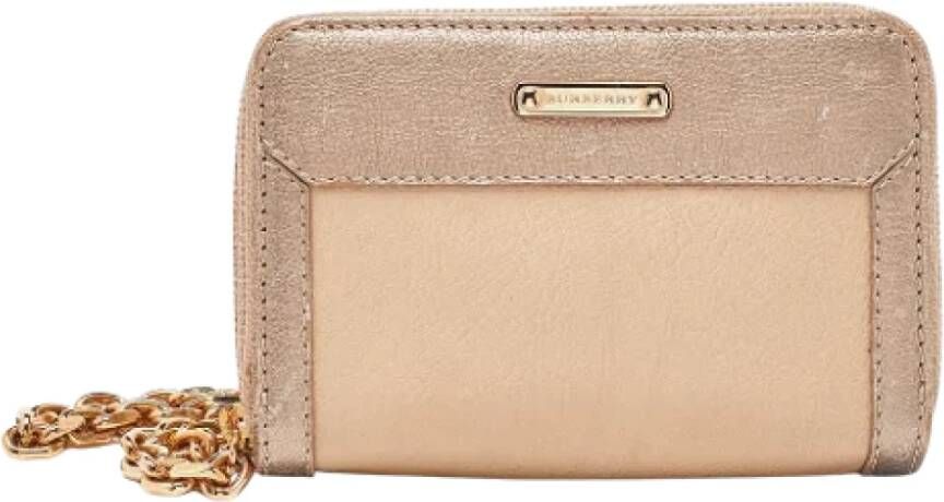 Burberry Vintage Pre-owned Leather wallets Beige Dames