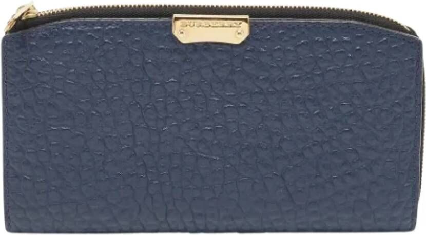 Burberry Vintage Pre-owned Leather wallets Blauw Dames