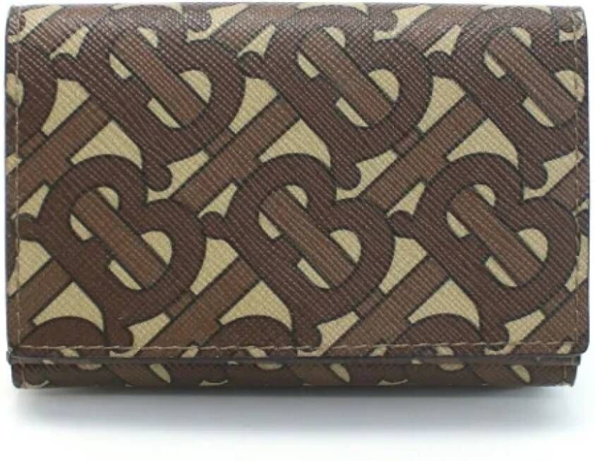 Burberry Vintage Pre-owned Leather wallets Bruin Dames