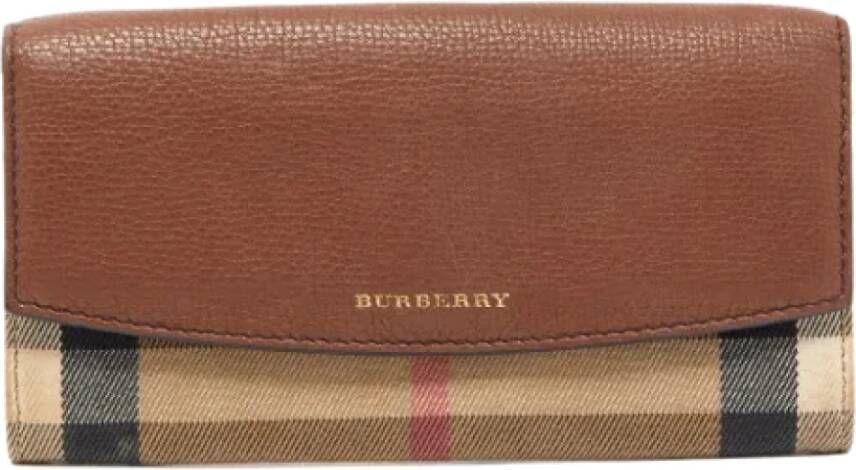 Burberry Vintage Pre-owned Leather wallets Bruin Dames