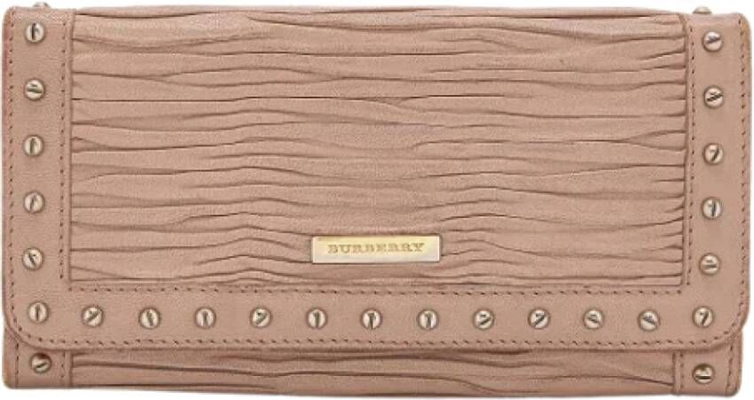 Burberry Vintage Pre-owned Leather wallets Roze Dames