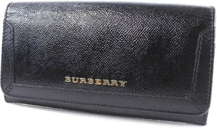 Burberry Vintage Pre-owned Leather wallets Zwart Dames