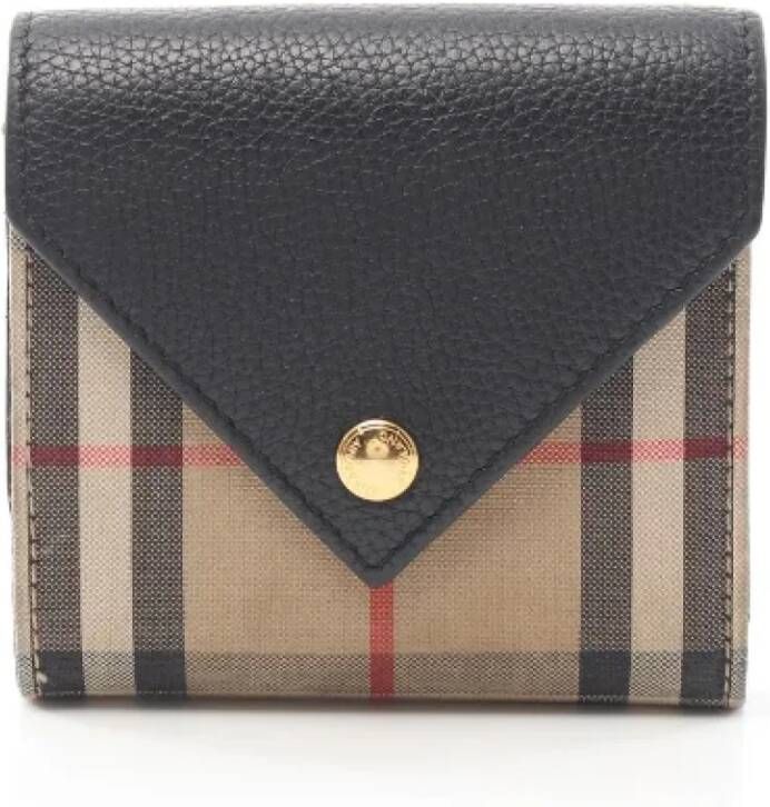 Burberry Vintage Pre-owned Leather wallets Zwart Dames