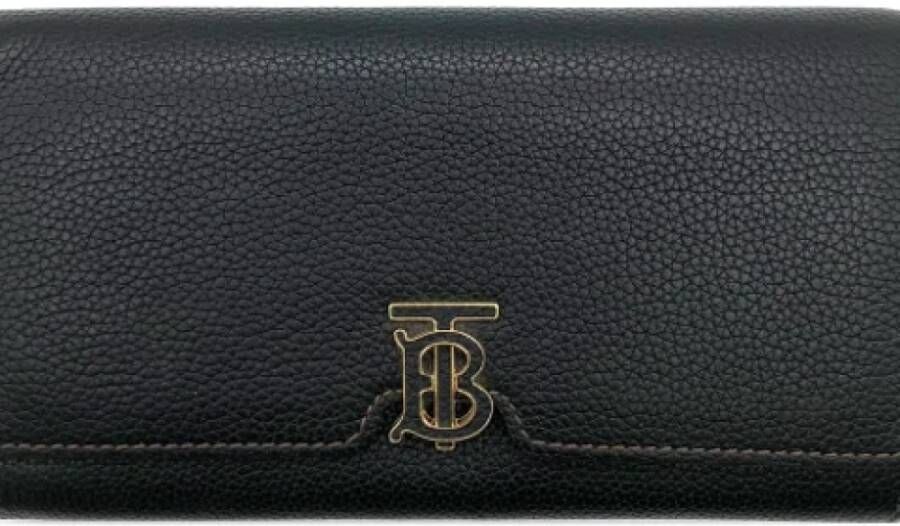 Burberry Vintage Pre-owned Leather wallets Zwart Dames