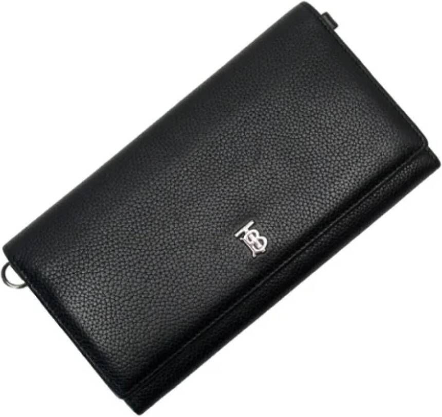 Burberry Vintage Pre-owned Leather wallets Zwart Dames