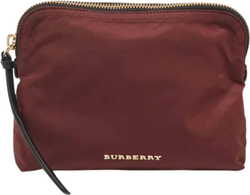 Burberry Vintage Pre-owned Nylon clutches Rood Dames