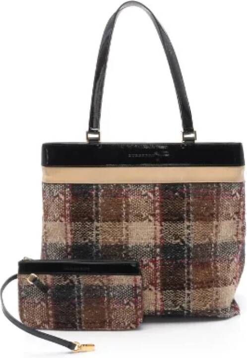 Burberry Vintage Pre-owned Plastic handbags Beige Dames