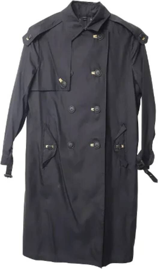 Burberry Vintage Pre-owned Polyester outerwear Zwart Dames