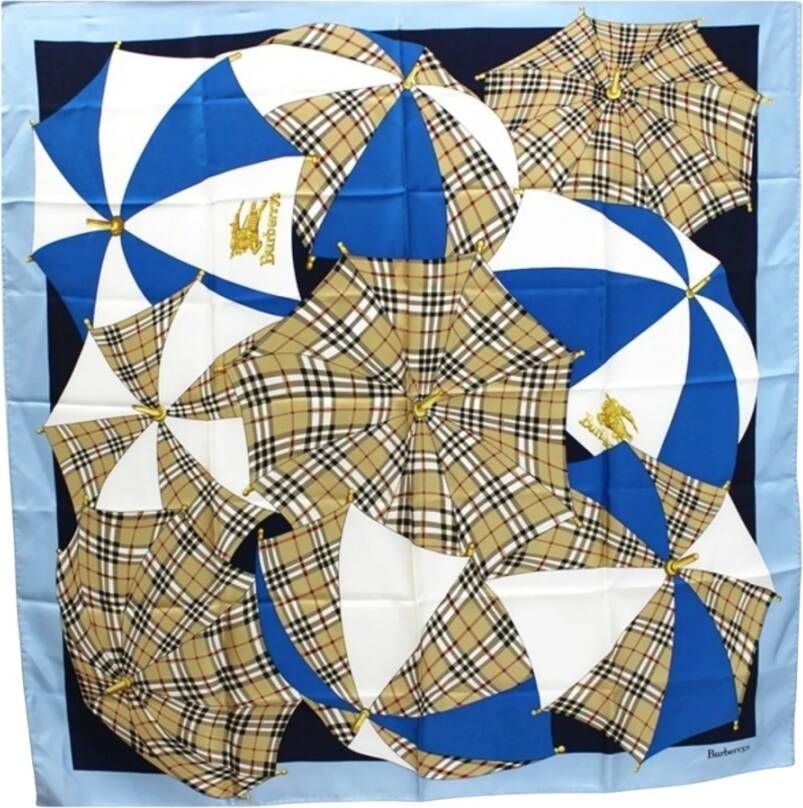 Burberry Vintage Pre-owned Scarves Blauw Dames