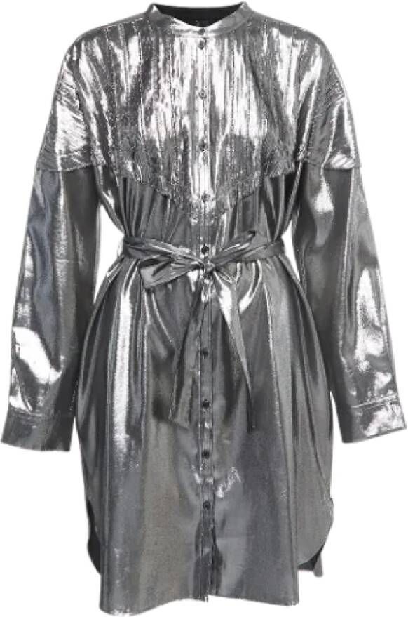 Burberry Vintage Pre-owned Silk dresses Grijs Dames