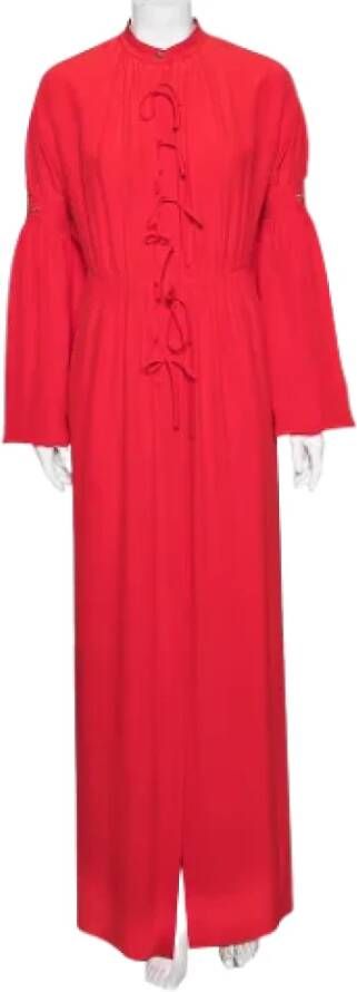 Burberry Vintage Pre-owned Silk dresses Rood Dames