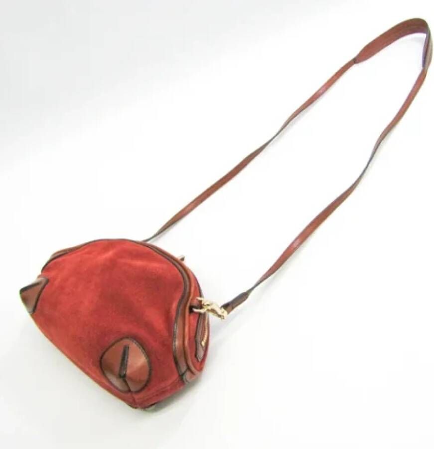 Burberry Vintage Pre-owned Suede shoulder-bags Rood Dames