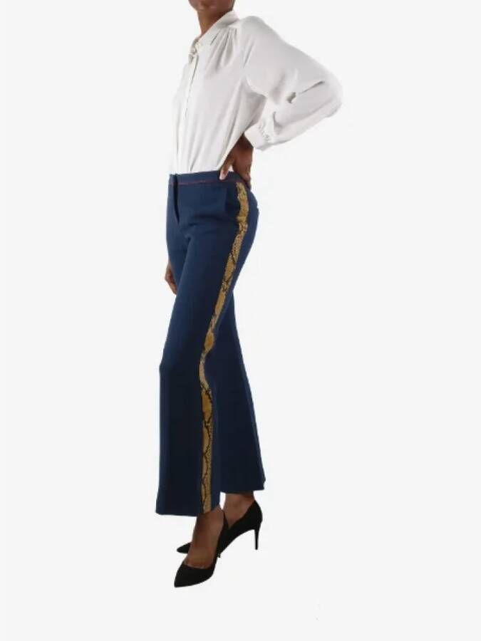 Burberry Vintage Pre-owned Wool bottoms Blauw Dames