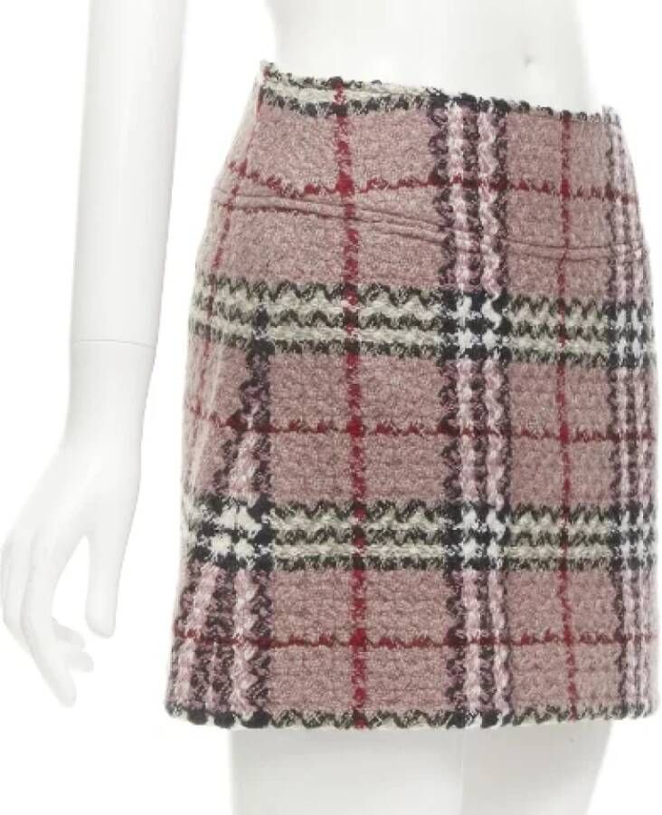 Burberry Vintage Pre-owned Wool bottoms Roze Dames