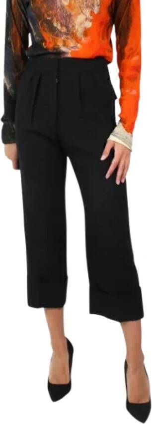 Burberry Vintage Pre-owned Wool bottoms Zwart Dames