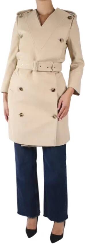 Burberry Vintage Pre-owned Wool outerwear Beige Dames