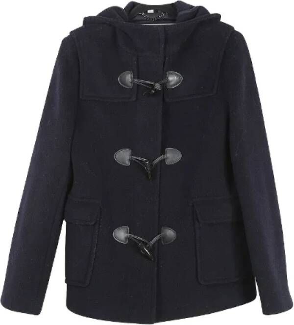 Burberry Vintage Pre-owned Wool outerwear Blauw Dames