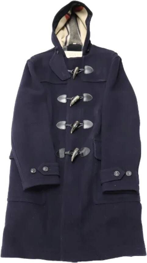 Burberry Vintage Pre-owned Wool outerwear Blauw Dames