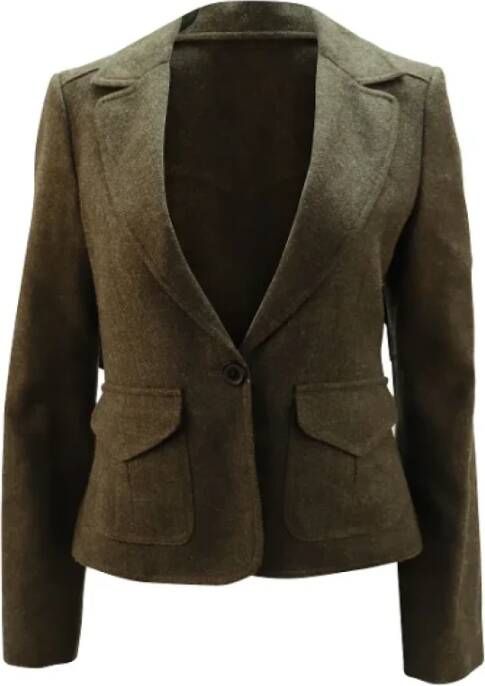 Burberry Vintage Pre-owned Wool outerwear Groen Dames