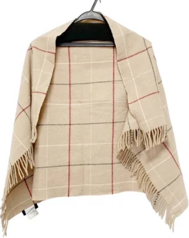 Burberry Vintage Pre-owned Wool scarves Beige Dames