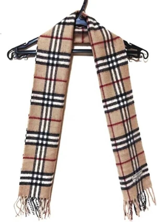 Burberry Vintage Pre-owned Wool scarves Beige Unisex