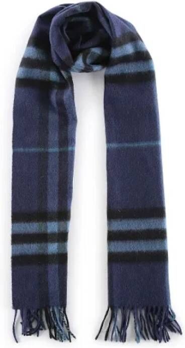 Burberry Vintage Pre-owned Wool scarves Blauw Heren