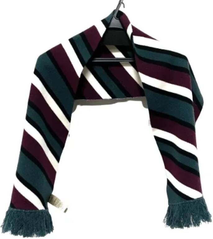 Burberry Vintage Pre-owned Wool scarves Zwart Dames