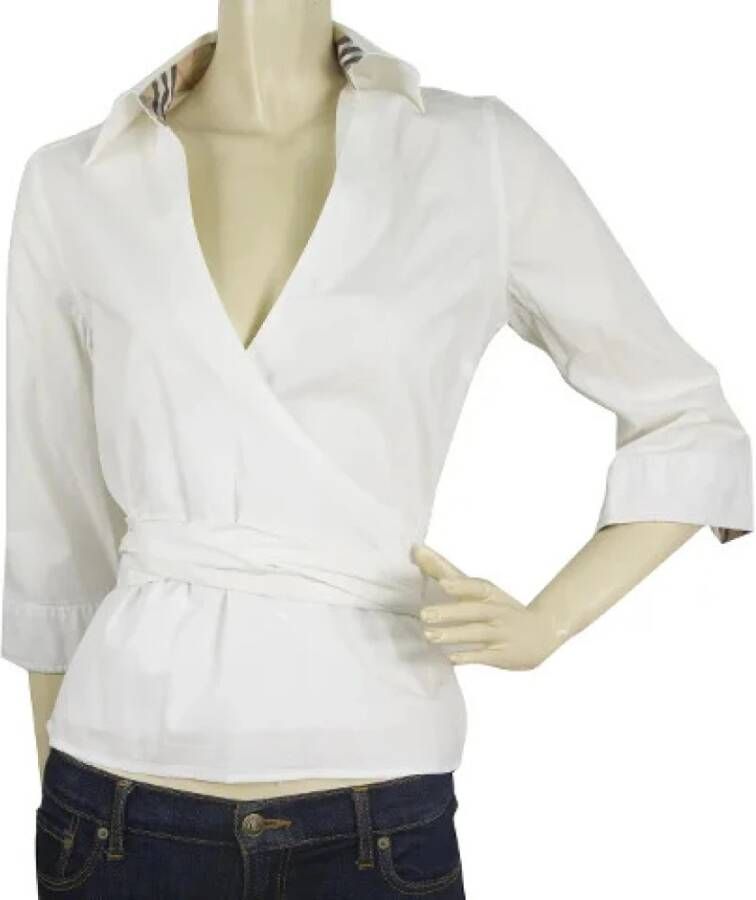 Burberry Vintage Tweedehands overhemd White Dames