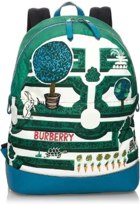 Burberry Vintage Tweedehands rugzak Groen Dames