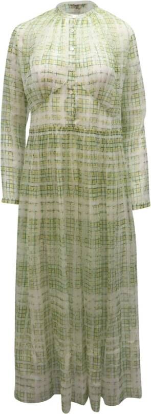 Burberry Vintage Voldoende krabbelcontrole Midi-jurk Geel Dames