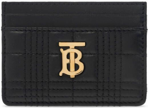 Burberry Gewatteerde leren creditcardhouder van lamsvacht Black Dames