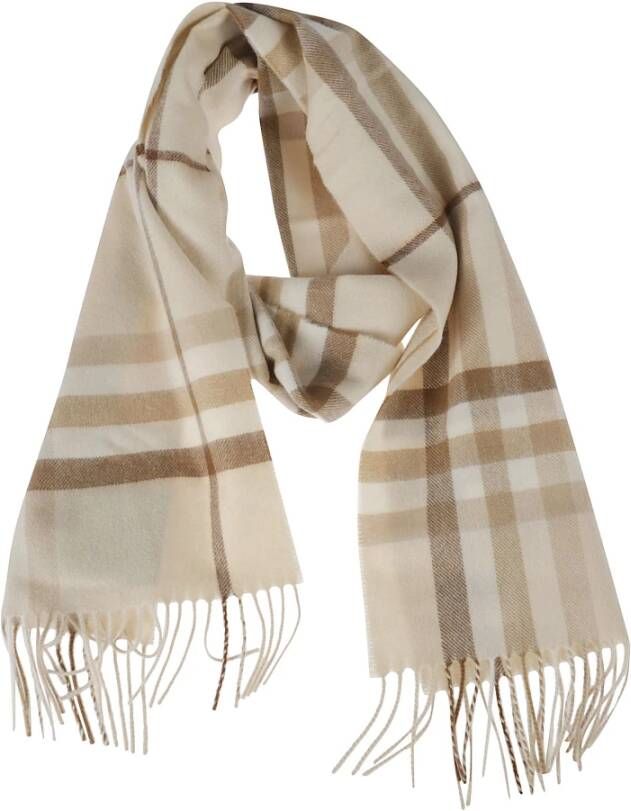 Burberry Winter Check Cashmere Sjaal Beige Heren