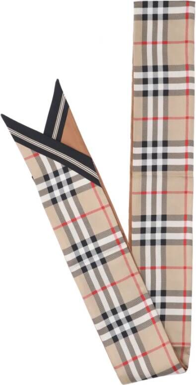 Burberry Zijden sjaal Upgrade Stijl ID 8035897-A1189-Black Beige Unisex