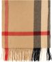 Burberry Luxe Check Cashmere Sjaal Beige Unisex - Thumbnail 1